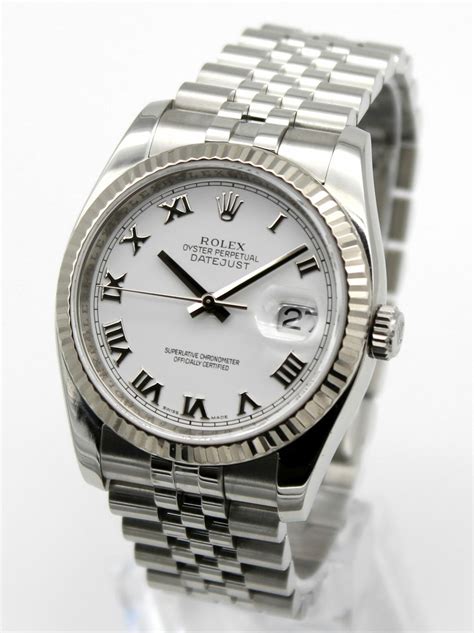 rolex datejust ii white dial stick stainless|rolex 36mm datejust diamond bezel.